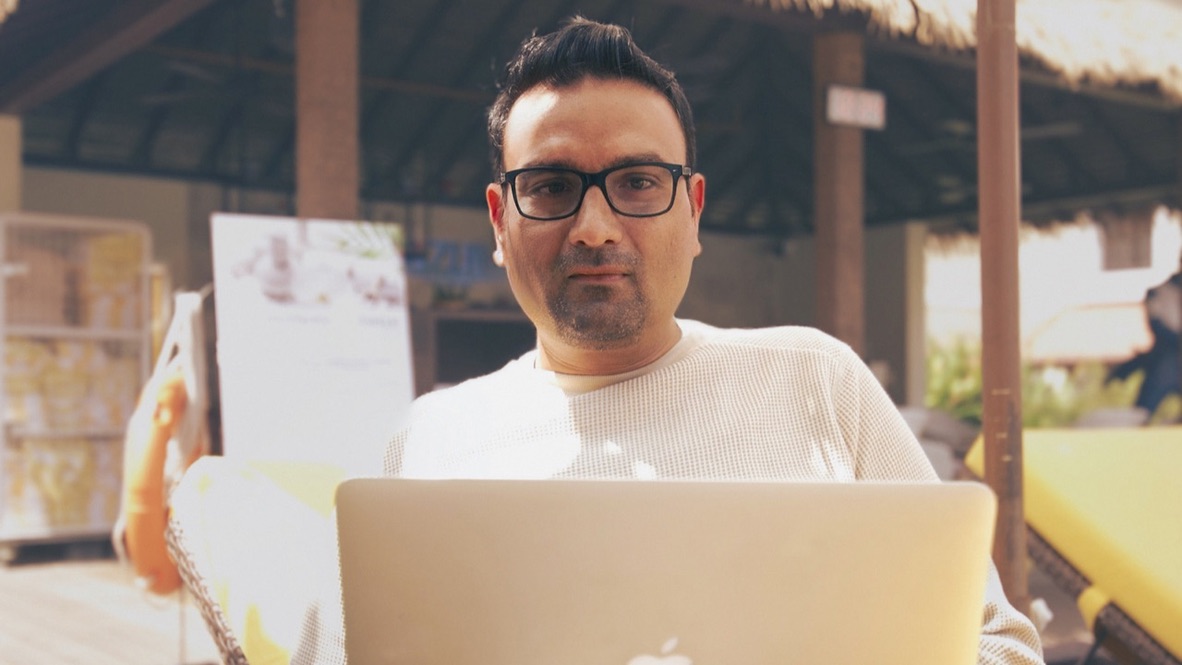Punit Jaiswal in his studio